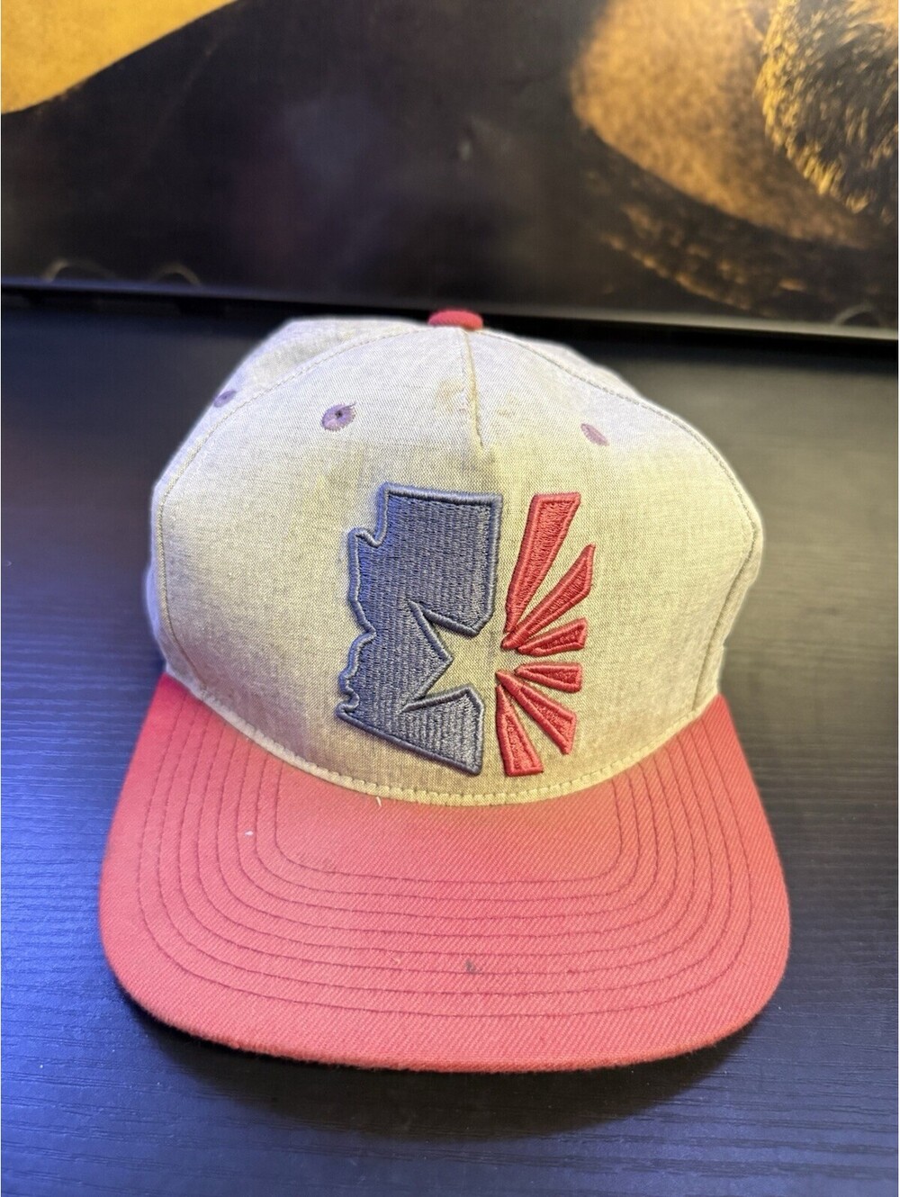 Zephyr Arizona State Flag Snapback Hat Gray Red Embroidered One Size